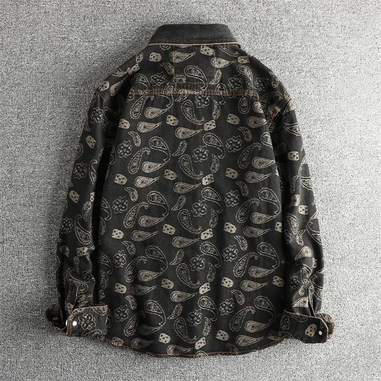 Washed Paisley Denim Shirt