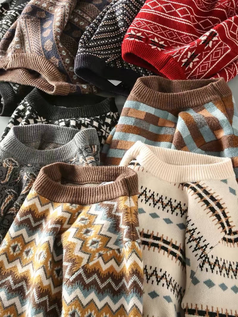 Vintage Jacquard Knit Sweater