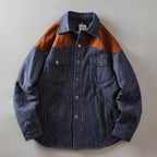 Pinstripe Retro Workwear Padded Jacket