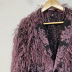 Plum Fringe Brocade Jacket
