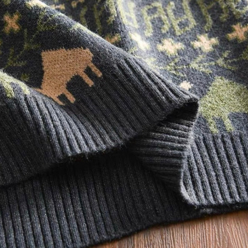Animal Motif Knit Sweater