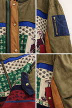 Patchwork Bomber Jacke
