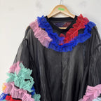 Carnival Sheer Organza Ruffle Hooded Top