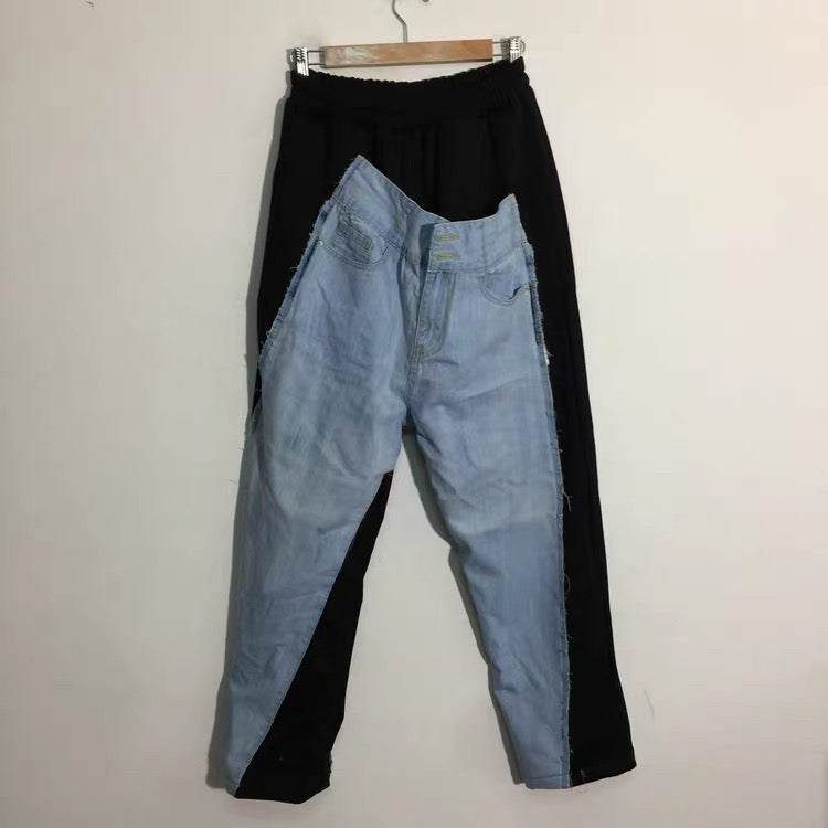 Reworked Denim Patchwork Pants