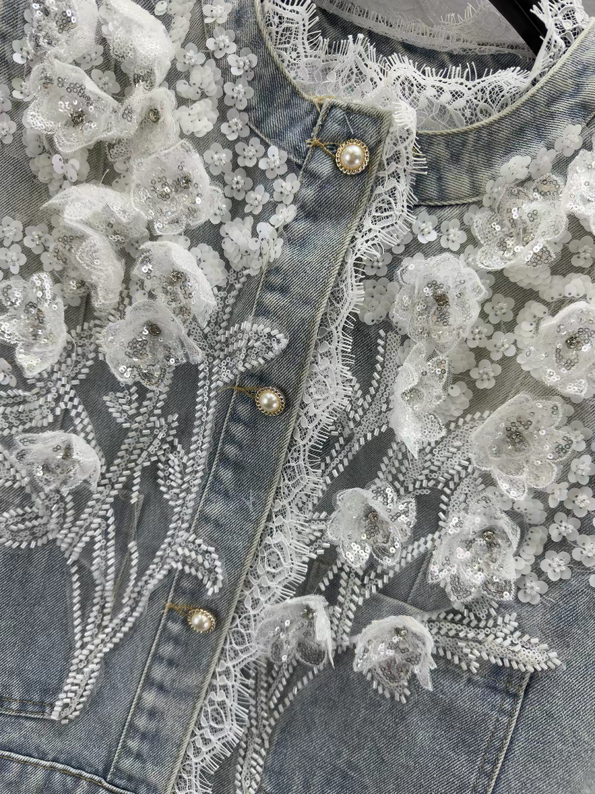 Lumi Floral Denim Vest