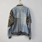 Pearl Patchwork Denim Bomber - One of a Kind