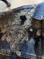 Midnight Lace Reworked Denim Jacket (E)
