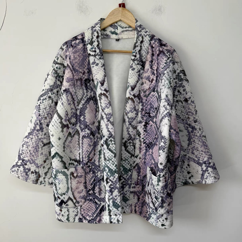 Serpentine Print Kimono Jacket