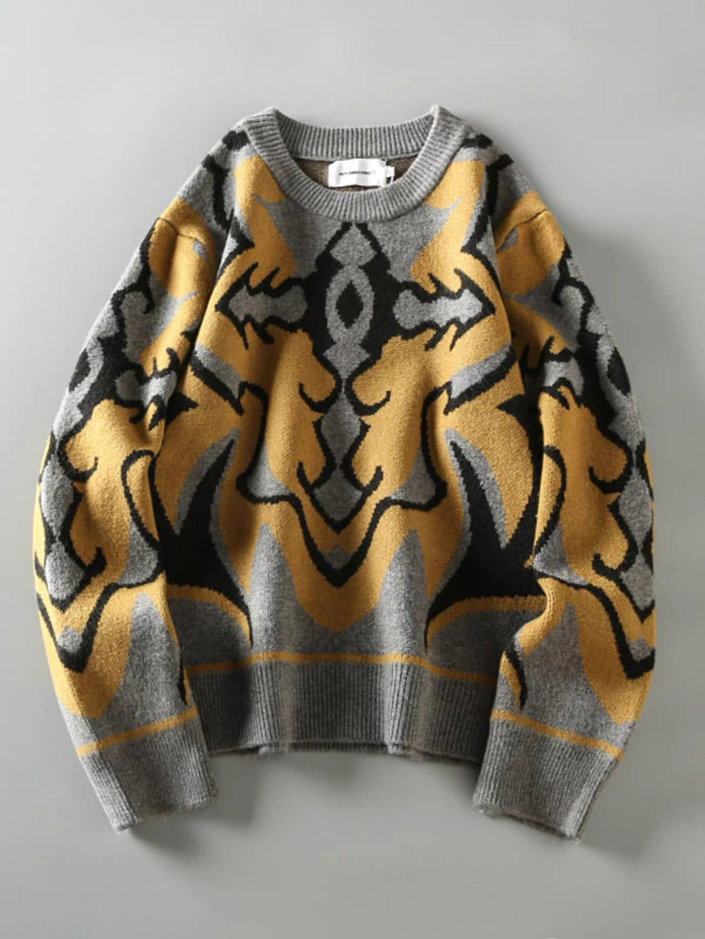 Retro Plaid Knit Sweater
