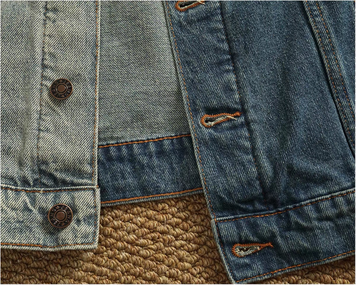 Asher Two-Tone Washed Denim Jacket