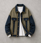 Distressed Patchwork Workwear Jacket