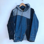 Patchwork Denim Hoodie Jacket