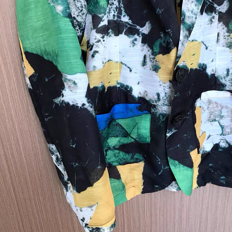Arden Abstract Print Blazer