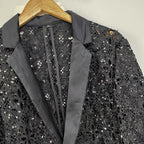 Onyx Sequin Embroidered Blazer