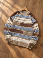 Patchwork Cable Knit Sweater