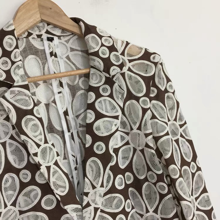Maribel Floral Embroidered Blazer