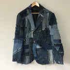 Upcycled Denim Patchwork Blazer