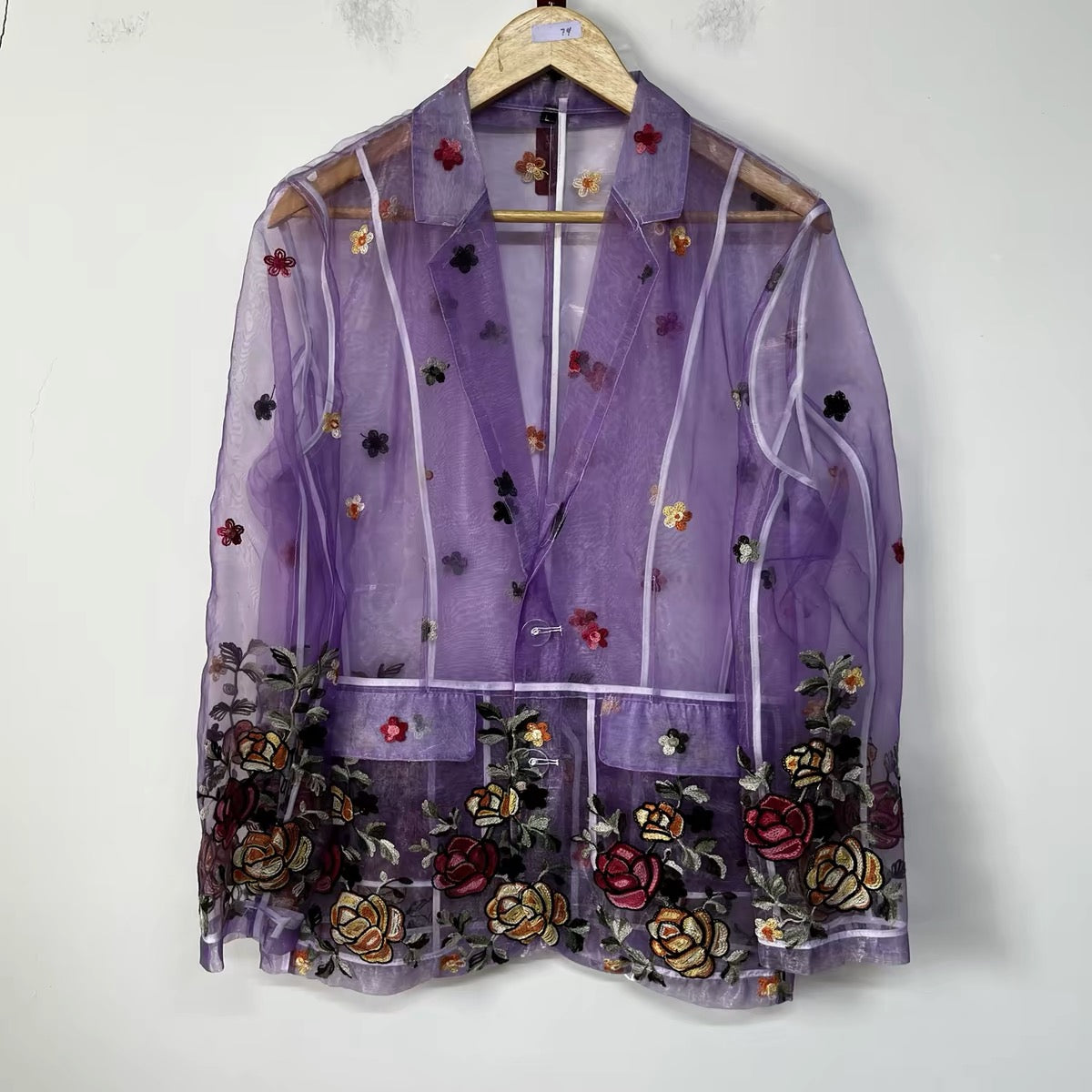 Violet Sheer Floral Blazer