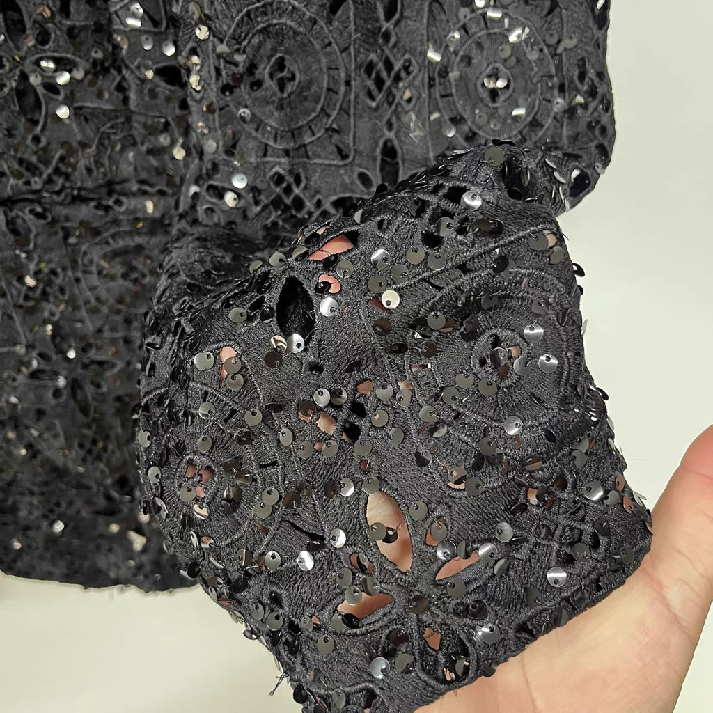Onyx Sequin Embroidered Blazer
