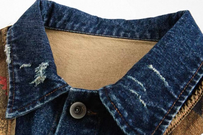 Aztec Denim Patchwork Jacket