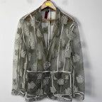 Olive Sheer Embroidered Blazer