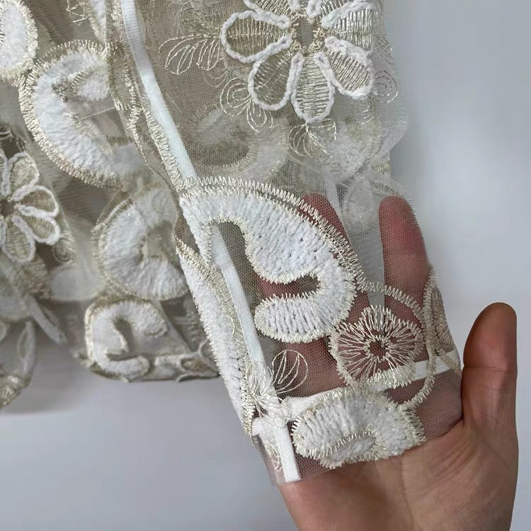 Ivory Bloom Blazer