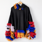 Carnival Ruffle Upcycled Hooded Top
