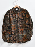Sable Folk Print Patchwork Shirt