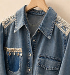 Willow Reworked Lace Denim Shirt