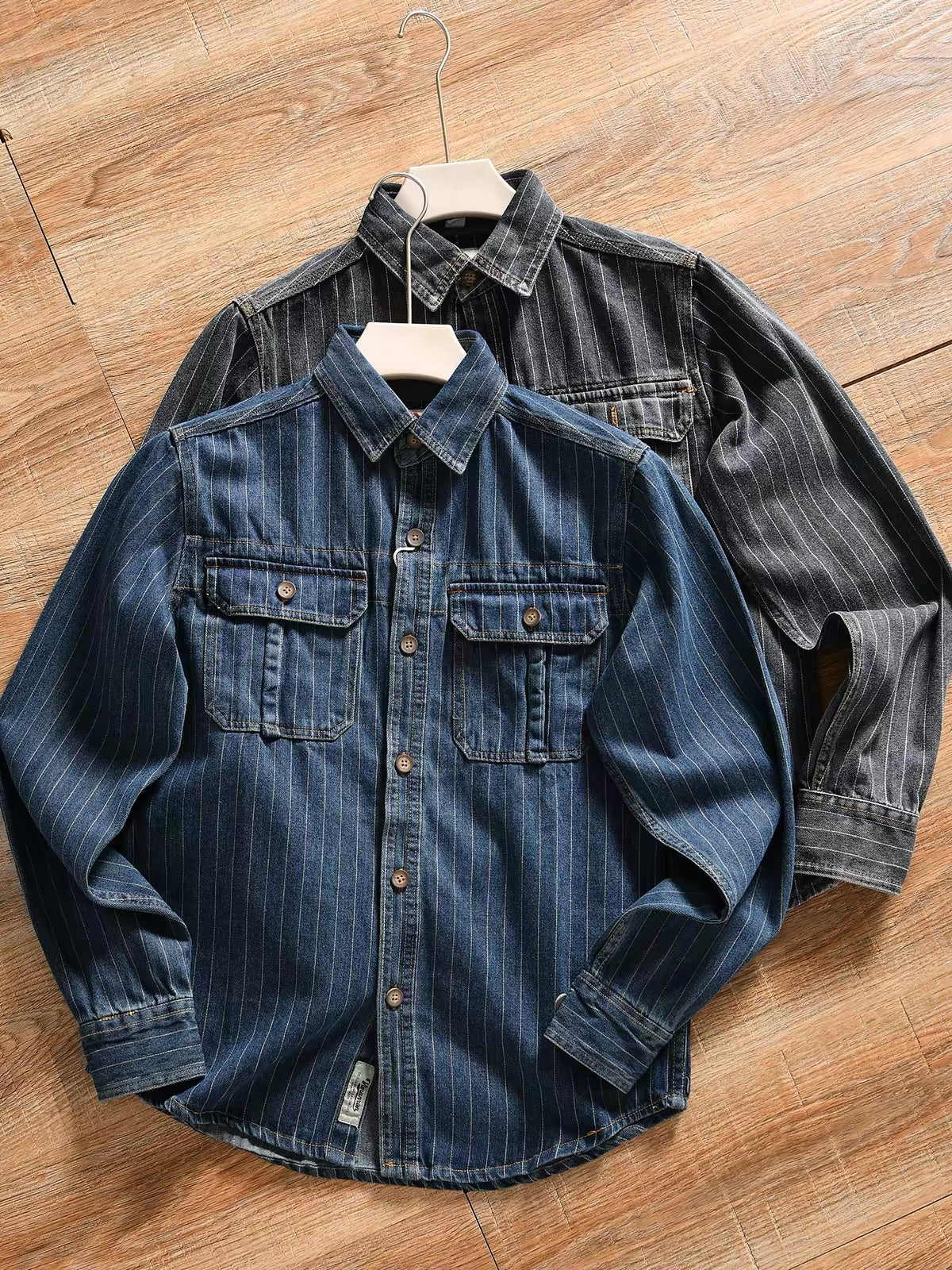 Vintage Pinstripe 100% Cotton Work Shirt