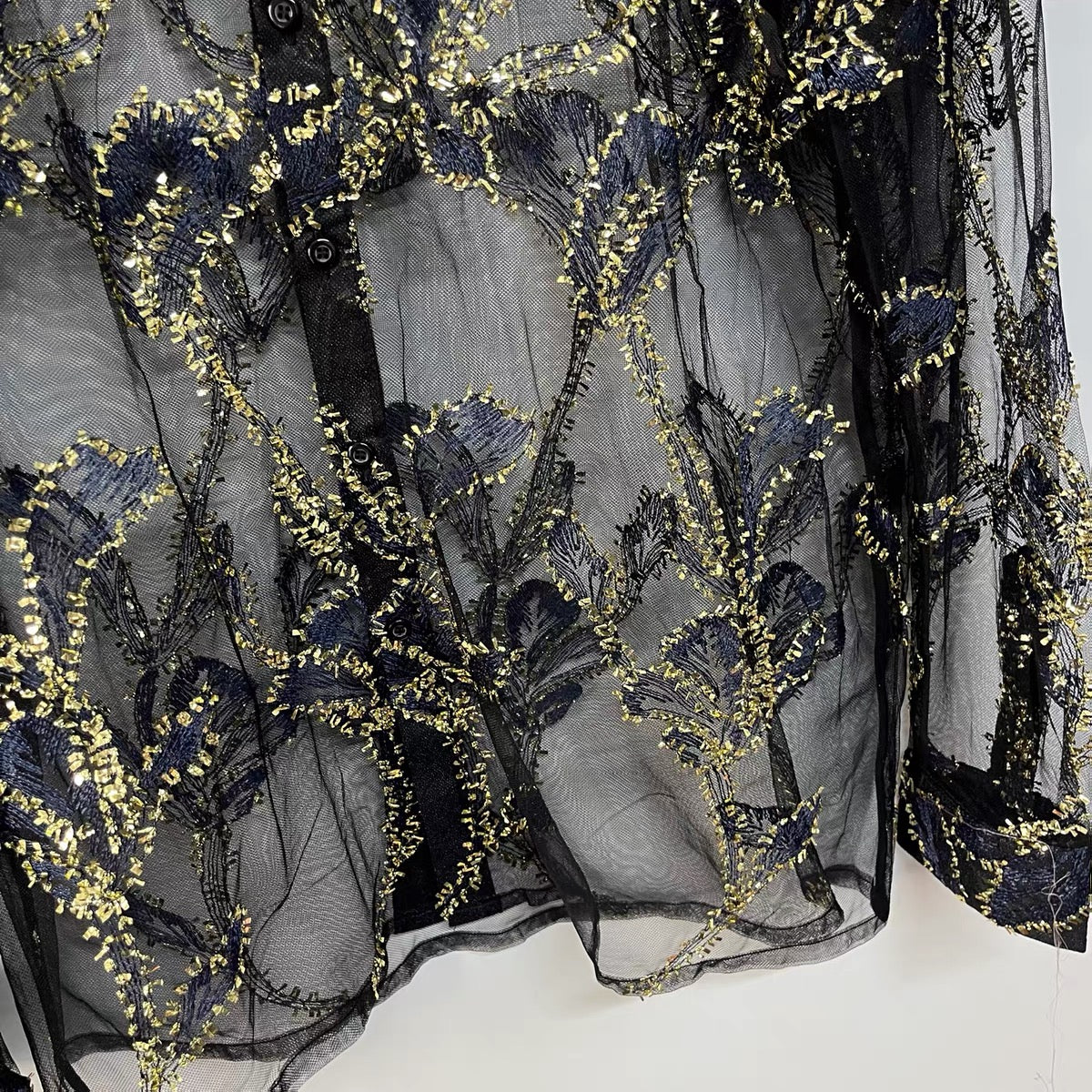 Aurelia Embroidered Mesh Shirt
