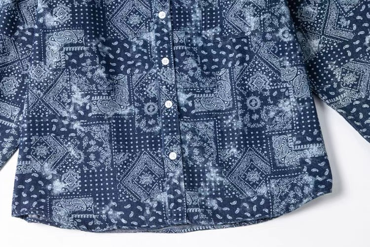 Indigo Paisley Patchwork Shirt