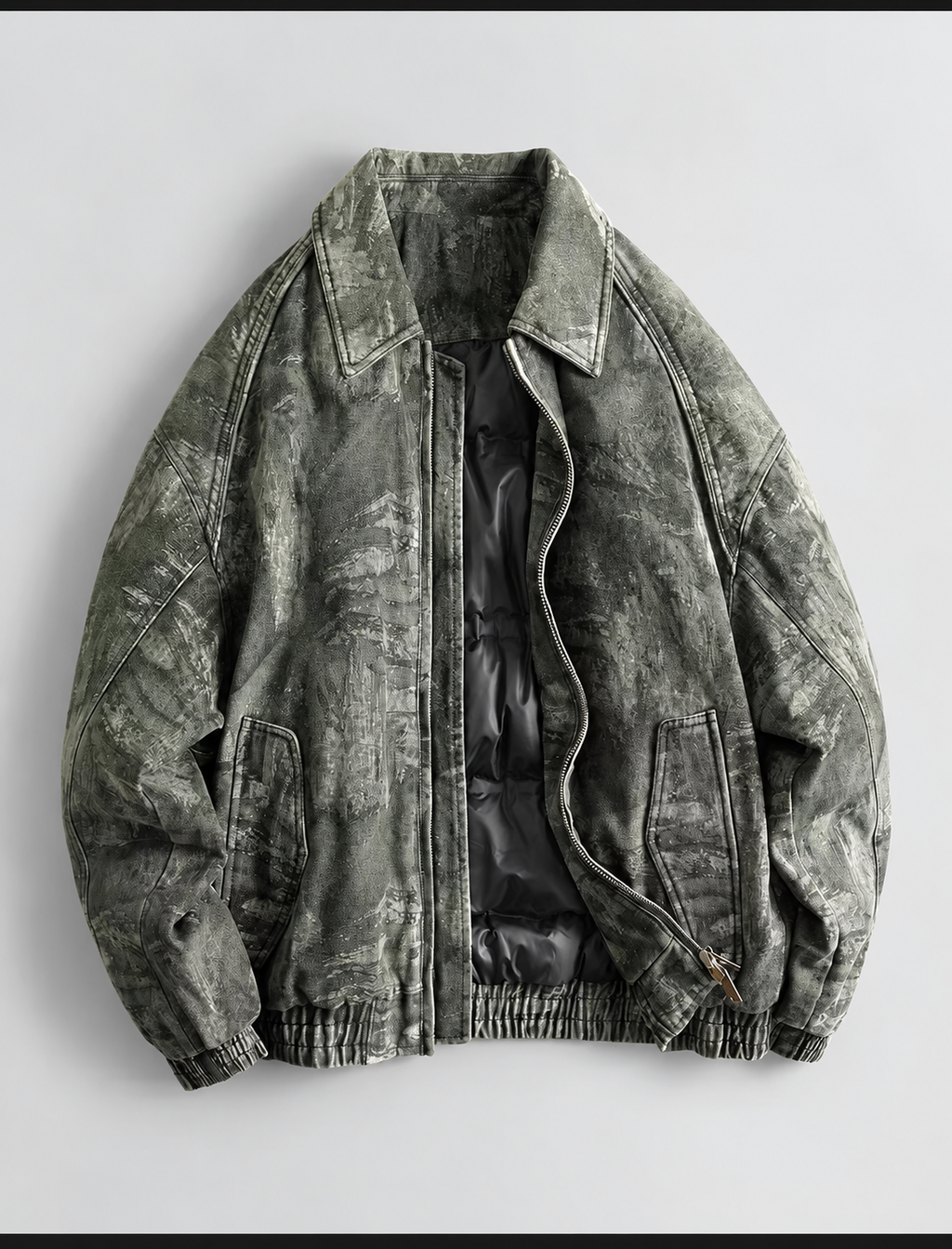 Riven Vintage-Wash Down Bomber Jacket