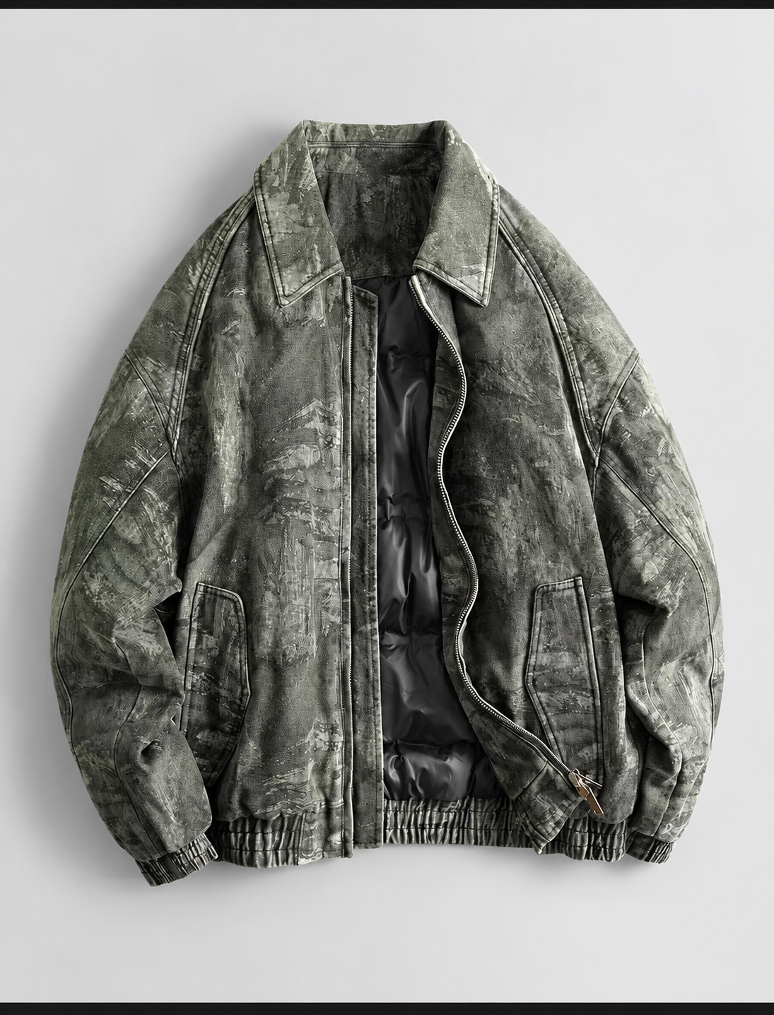 Riven Vintage-Wash Down Bomber Jacket