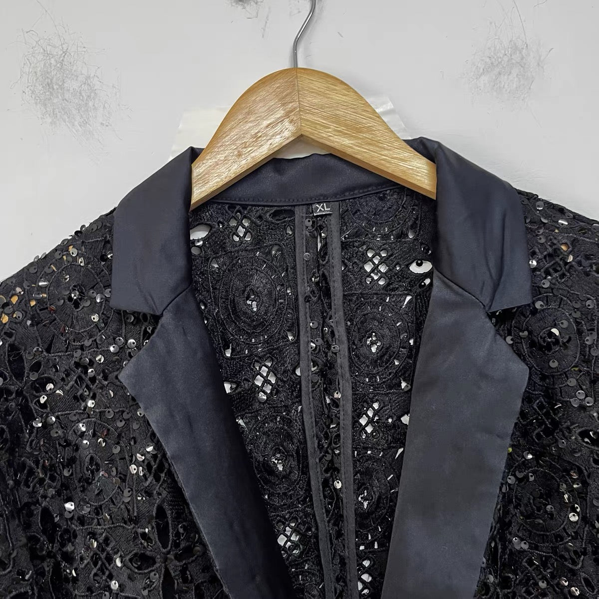 Onyx Sequin Embroidered Blazer