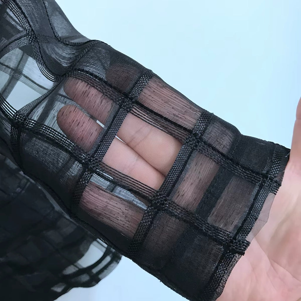 Shadow Grid Sheer Blazer