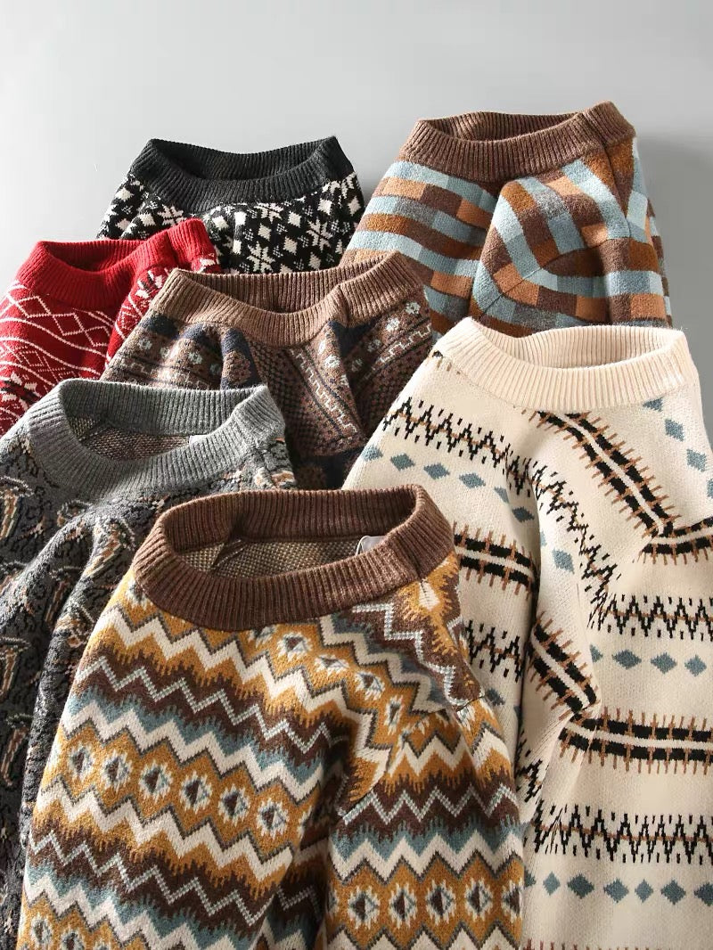 Vintage Jacquard Knit Sweater