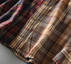 Patchwork Plaid Workwear Shirt Jacket