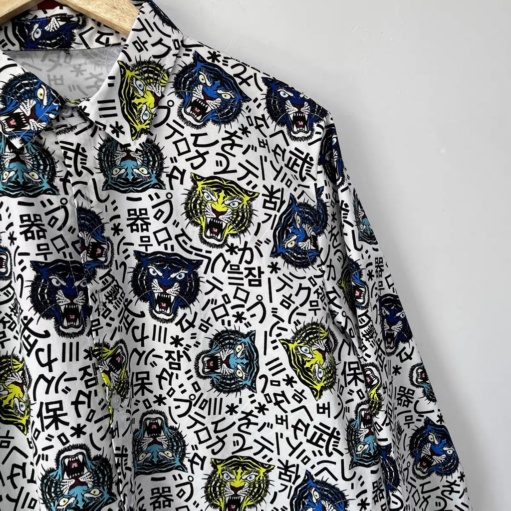 Riot Tiger Handmade Print Shirt