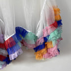 Carnival Sheer Organza Ruffle Hooded Top