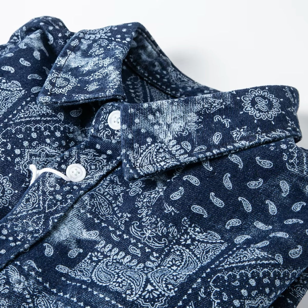 Indigo Paisley Patchwork Shirt