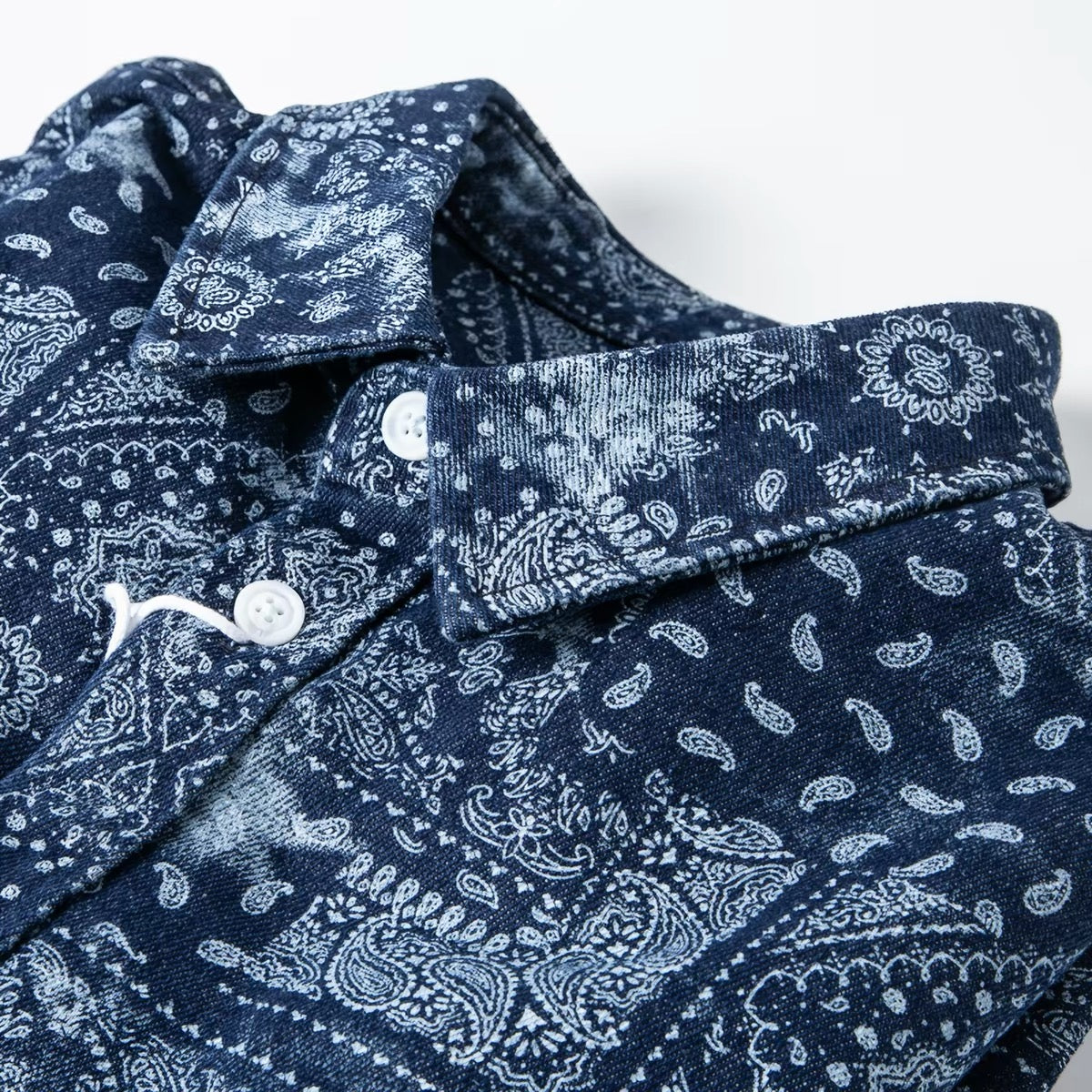 Indigo Paisley Patchwork Shirt