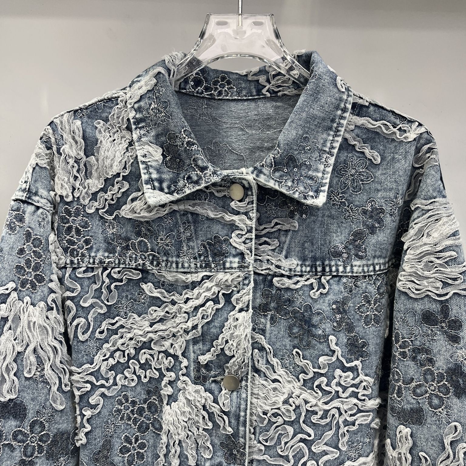Bloom Lace Denim Jacket (E)