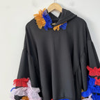Carnival Ruffle Upcycled Hooded Top