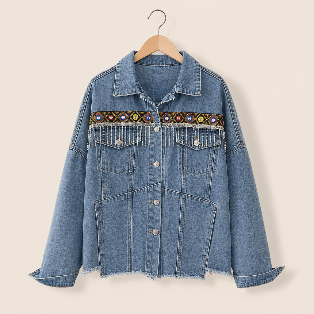 Ethnic Embroidered Jean Jacket