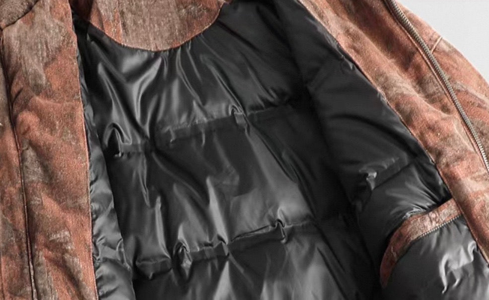 Riven Vintage-Wash Down Bomber Jacket