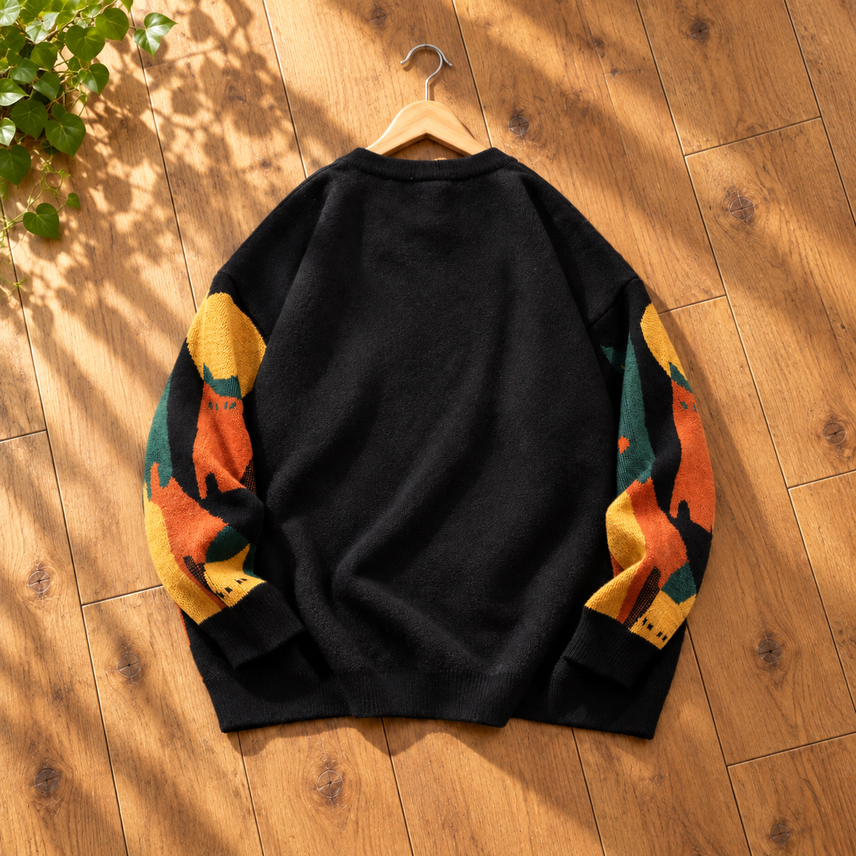Retro Cat Graphic Knit Sweater