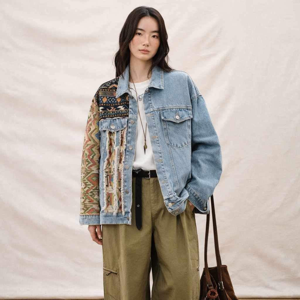 Reworked Patchwork Denim Jacket (E)
