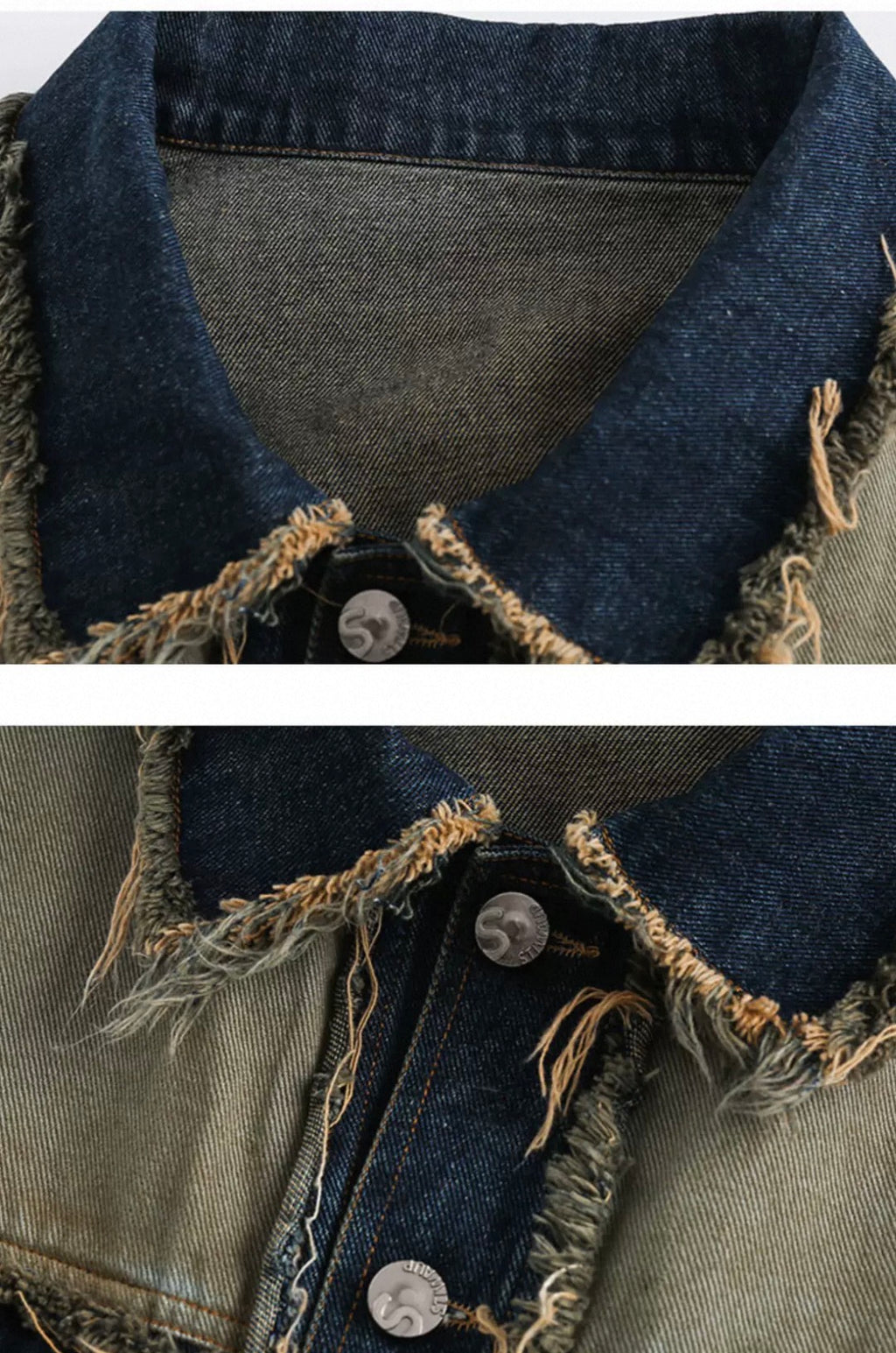 Distressed Patchwork Workwear Jacket