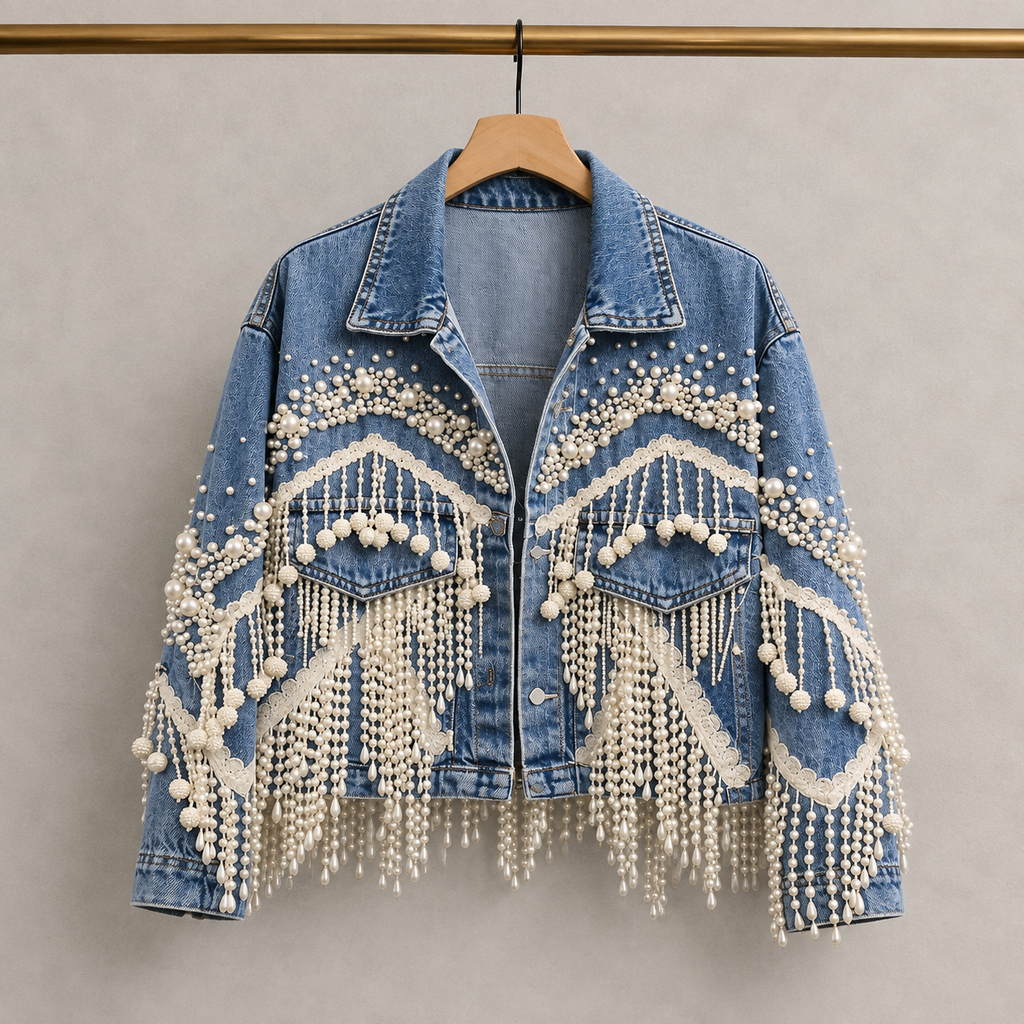 Pearl Fringe Embellished Jacket